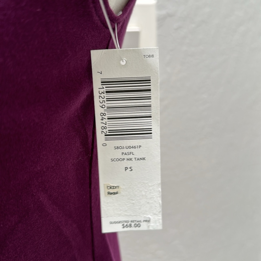 Eileen Fisher Organic Cotton Scoop Neck Tank PS Burgundy Maroon Purple - Picture 13 of 15